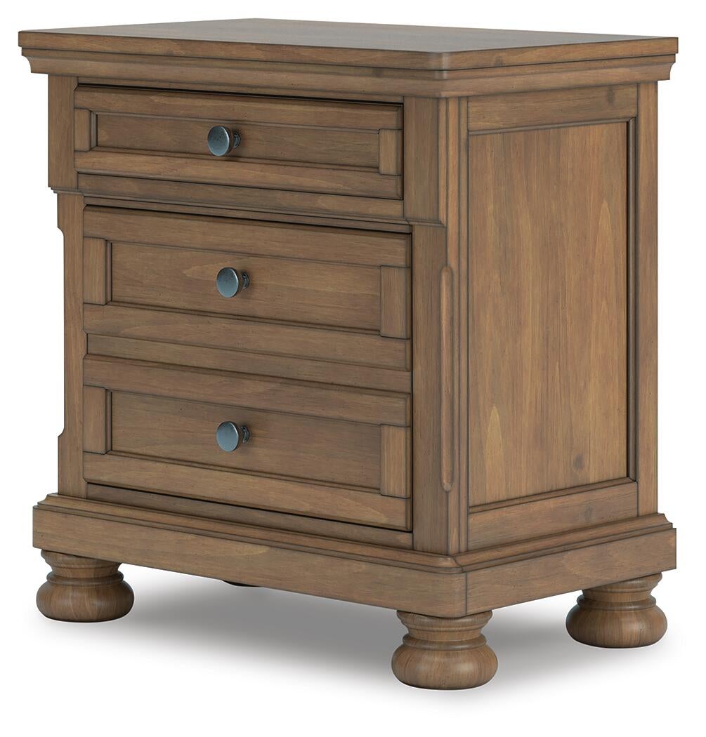 Vandenmore California King Panel Bed with Mirrored Dresser and Nightstand