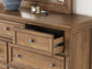 Vandenmore California King Panel Bed with Mirrored Dresser