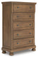 Vandenmore King Panel Bed with Mirrored Dresser, Chest and Nightstand