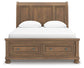 Vandenmore Queen Storage Sleigh Bed with Mirrored Dresser