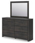 Delmorta Full Panel Bed, Dresser, Mirror and Nightstand