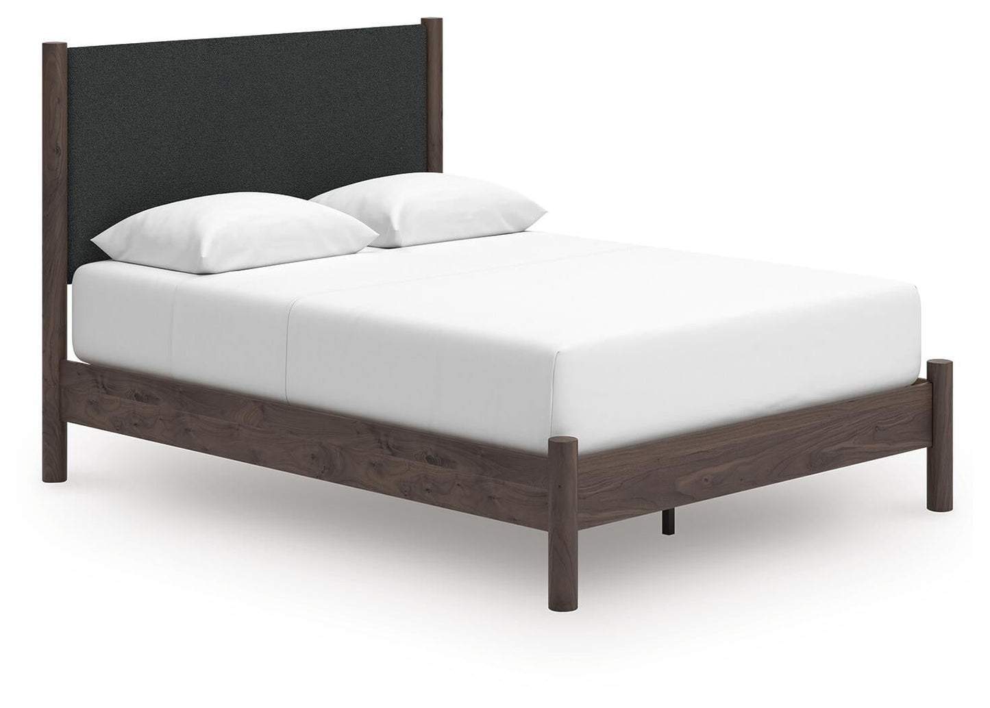 Cadmori Queen Upholstered Panel Platform Bed, Dresser, Mirror, Chest and Nightstand