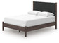 Cadmori Queen Upholstered Panel Platform Bed, Dresser, Mirror, Chest and Nightstand
