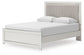 Birmonton Queen Upholstered Panel Platform Bed, Dresser and Mirror