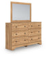 Galletyn King Panel Bed with Mirrored Dresser and Nightstand