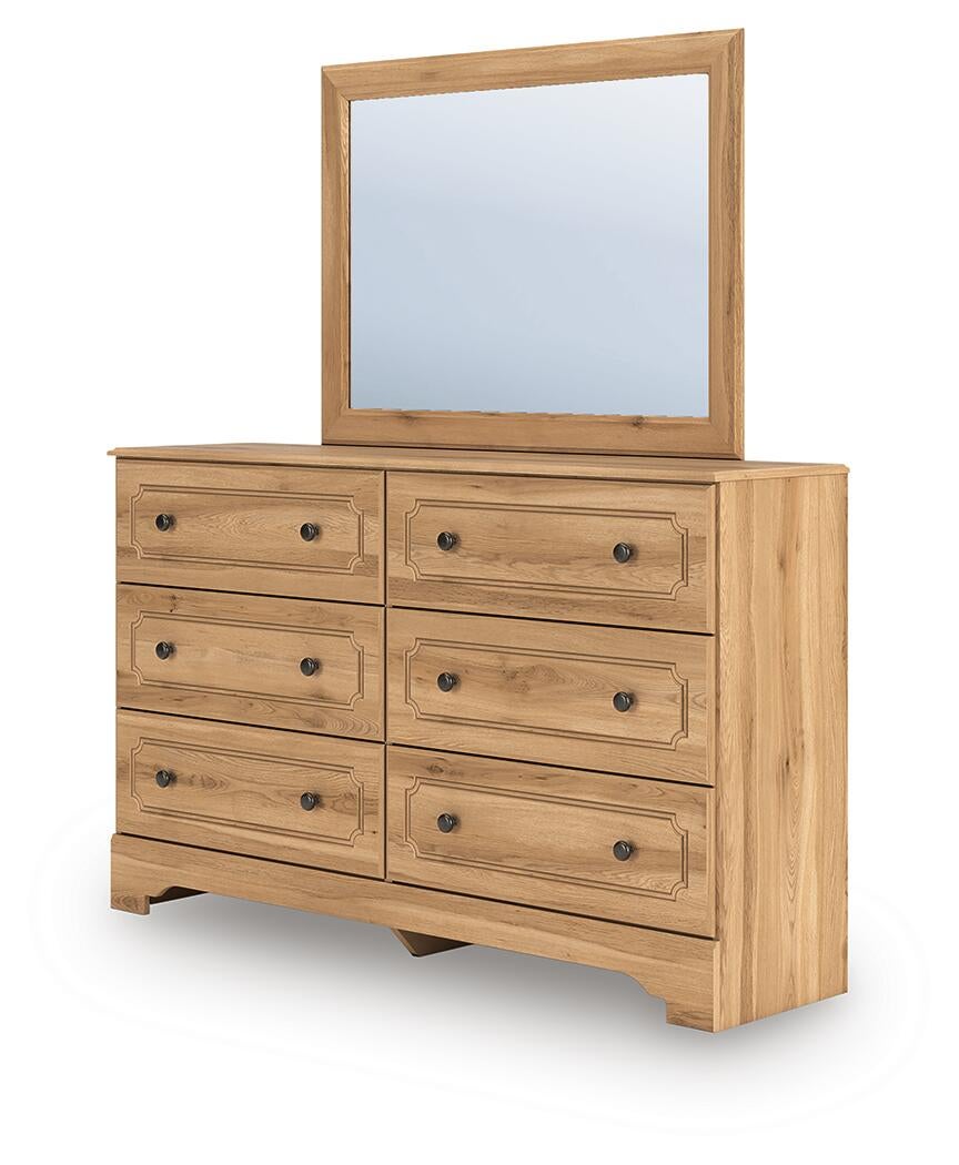 Galletyn Twin Panel Bed with Mirrored Dresser and Nightstand