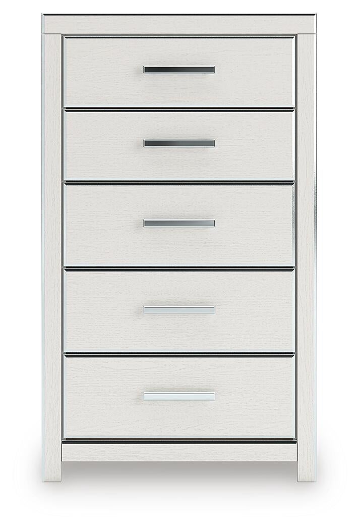 Birmonton King Upholstered Panel Platform Storage Bed, Dresser, Mirror, Chest and Nightstand