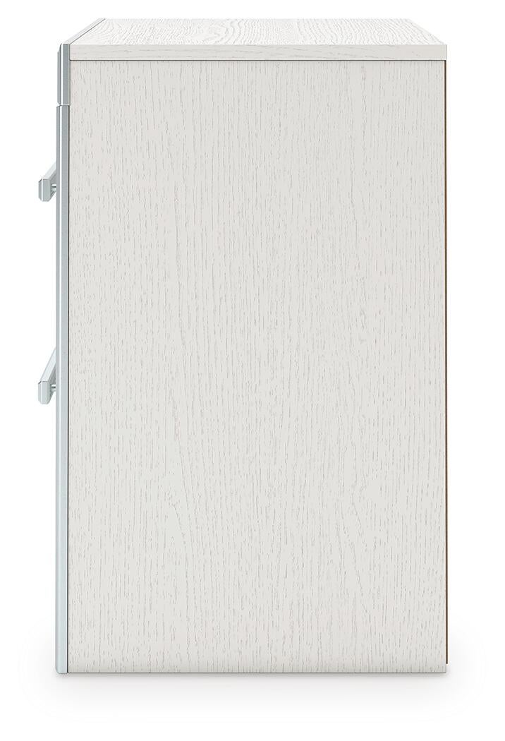 Birmonton King Upholstered Panel Platform Bed, Dresser, Mirror and Nightstand