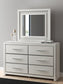 Birmonton Queen Upholstered Panel Platform Storage Bed, Dresser, Mirror, Chest and Nightstand