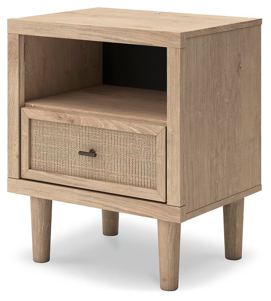 Cielden Full Upholstered Bed with Roll Slats, Dresser, Mirror and Nightstand