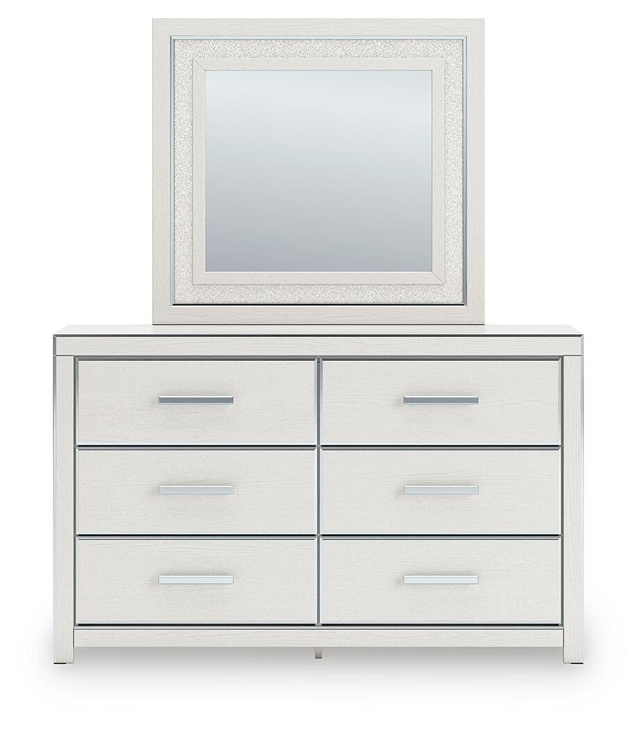 Birmonton California King Upholstered Bed, Dresser and Mirror