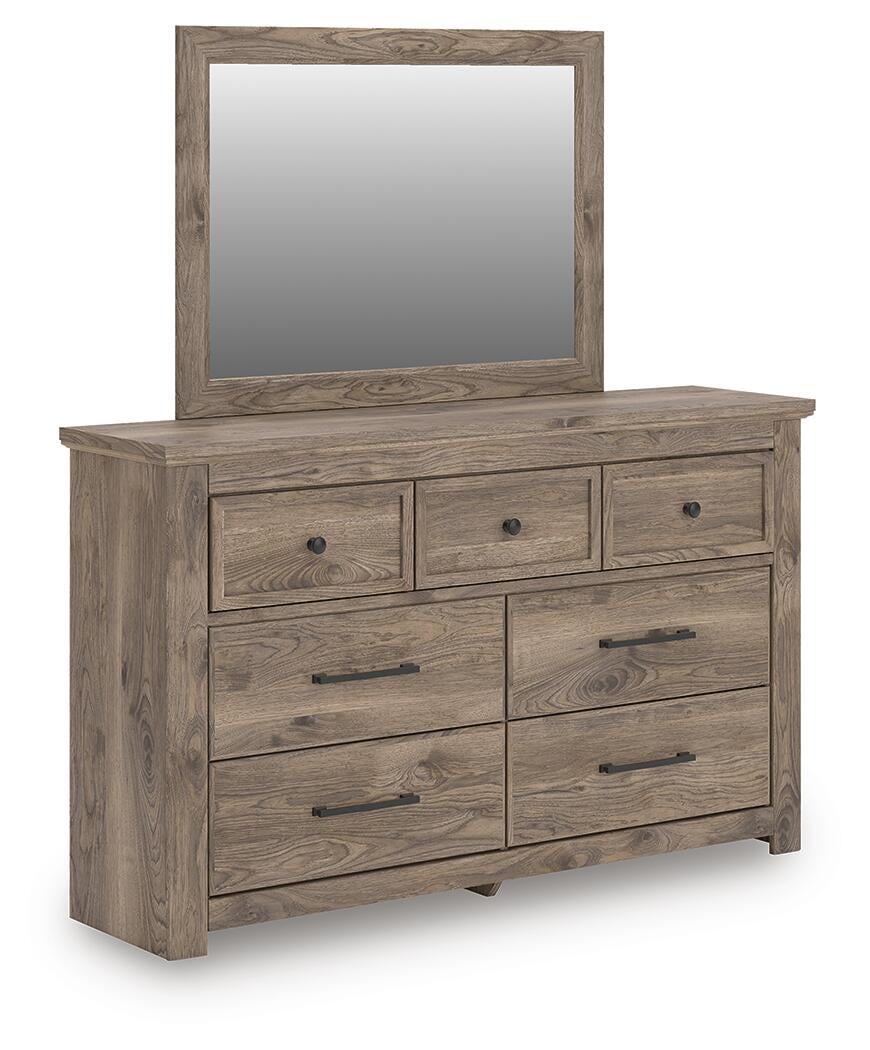 Keithland Queen Panel Bed with Mirrored Dresser and Nightstand