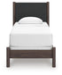 Cadmori Twin Upholstered Panel Bed, Dresser, Mirror, Chest and Nightstand