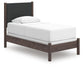 Cadmori Twin Upholstered Panel Bed, Dresser, Mirror, Chest and Nightstand