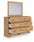 Galletyn Full Panel Bed with Mirrored Dresser