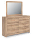 Hollymount King Upholstered Platform Bed, Dresser and Mirror