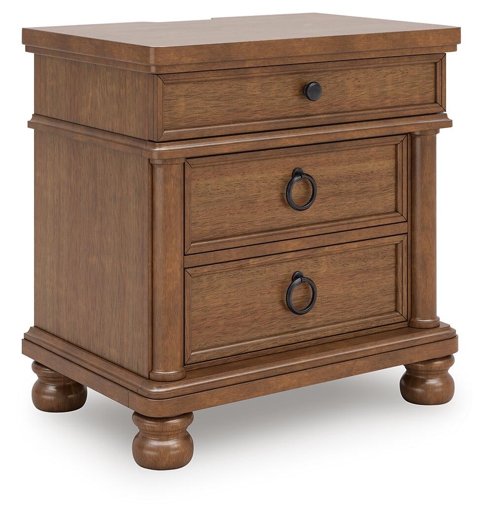Chadworth California King Poster Bed with Mirrored Dresser and Nightstand