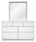 Fortman Queen Panel Storage Bed with Mirrored Dresser