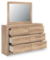 Hollymount Queen Upholstered Platform Bed, Dresser, Mirror and Nightstand