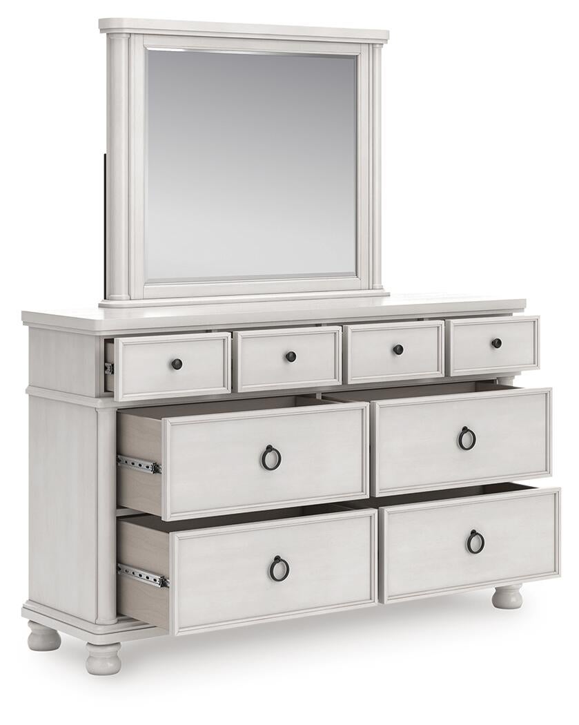 Chadworth California King Poster Bed, Dresser, Mirror and Nightstand
