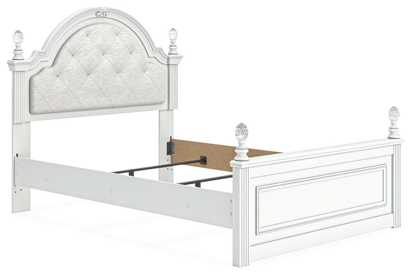 Maylilly Full Upholstered Panel Bed, Dresser, Mirror and Nightstand