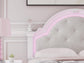 Maylilly Full Upholstered Panel Bed, Dresser, Mirror and Nightstand