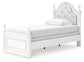 Maylilly Twin Upholstered Panel Bed, Dresser, Mirror and Nightstand