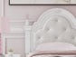 Maylilly Twin Upholstered Panel Bed, Dresser, Mirror and Nightstand