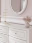 Maylilly Twin Upholstered Panel Bed, Dresser and Mirror