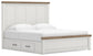 Savonport King Panel Bed with Storage, Dresser and Mirror