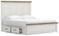 Savonport King Panel Bed with Storage, Dresser and Mirror