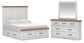 Savonport Queen Panel Storage Bed, Dresser and Mirror