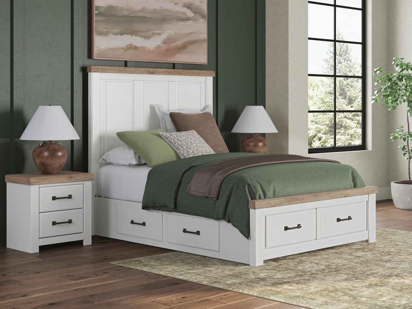Savonport King Panel Storage Bed, Dresser and Mirror