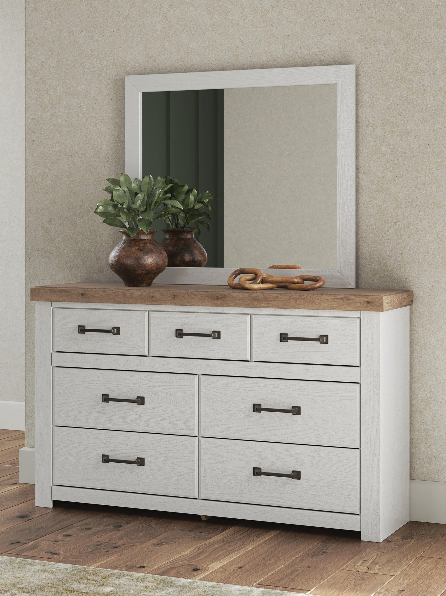 Savonport King Panel Storage Bed, Dresser and Mirror