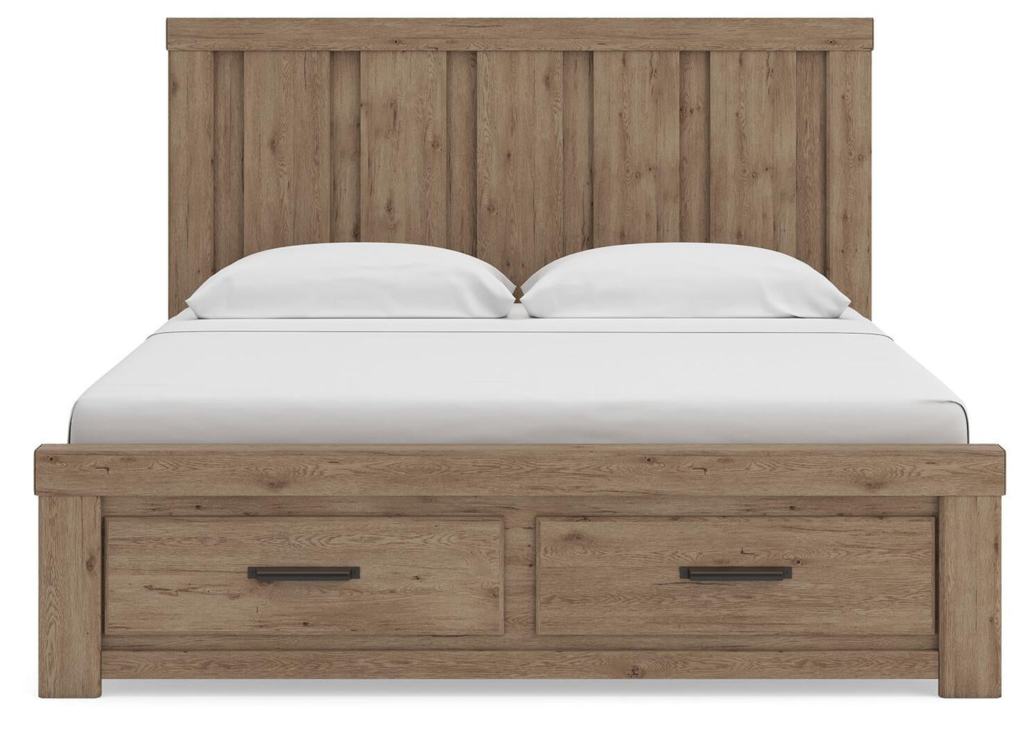 Garistyn King Panel Storage Bed. Dresser, Mirror and Nightstand
