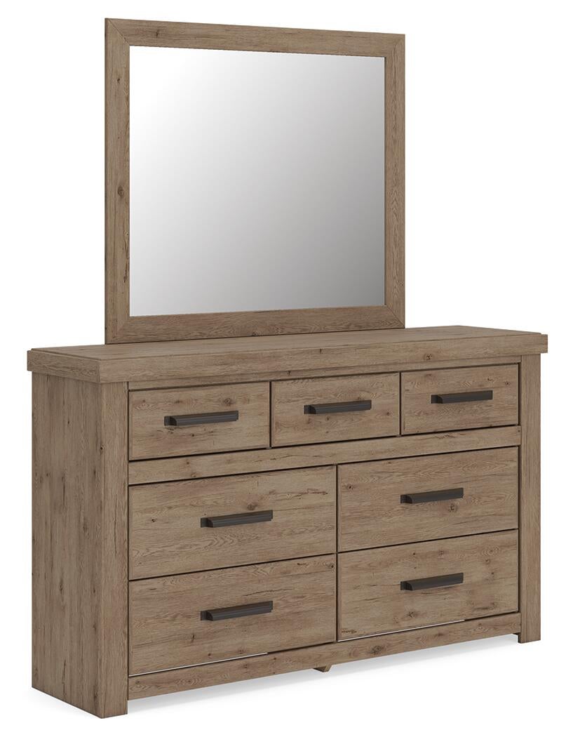 Garistyn King Panel Storage Bed. Dresser, Mirror and Nightstand
