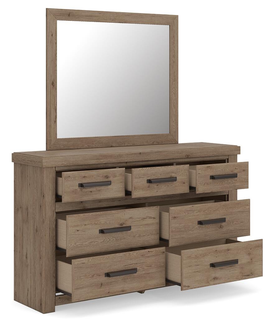 Garistyn King Panel Storage Bed, Dresser, Mirror, Chest and Nightstand