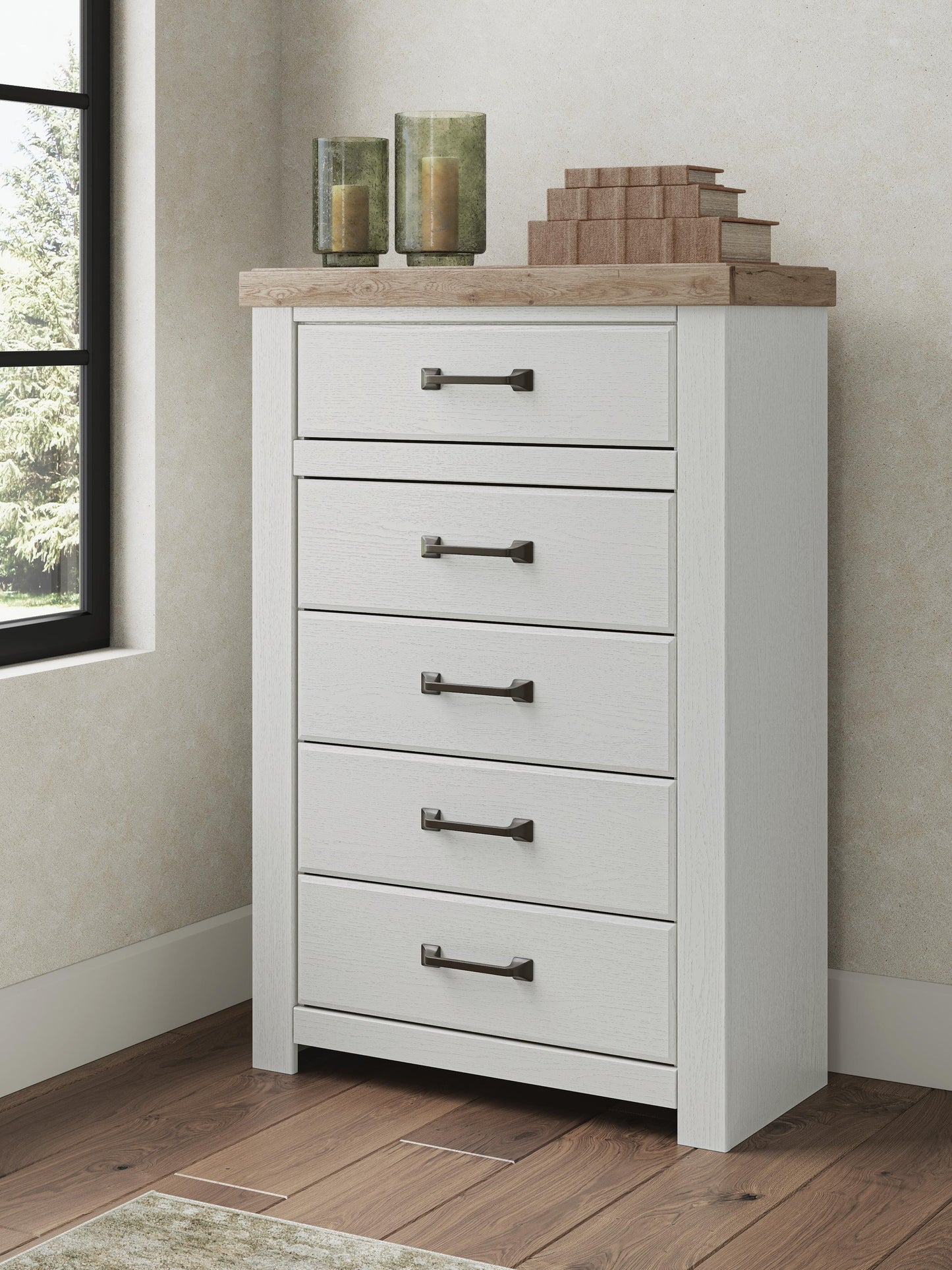 Savonport Queen Panel Storage Bed, Dresser, Mirror, Chest and Nightstand